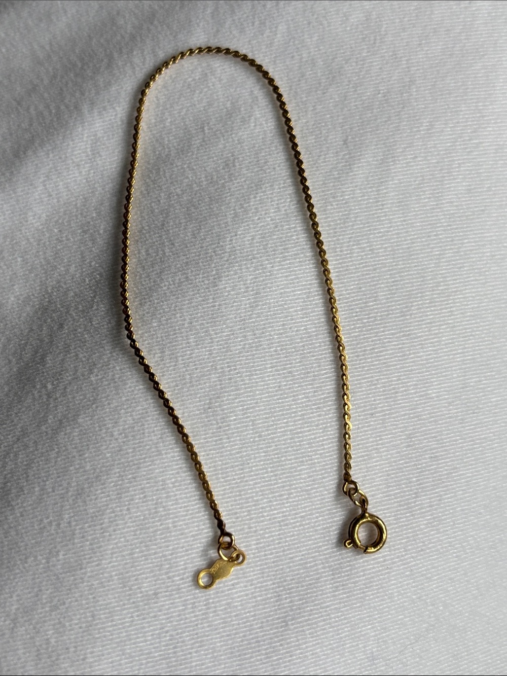14K Gold Fill Rope Chain Bracelet - 7 Inch